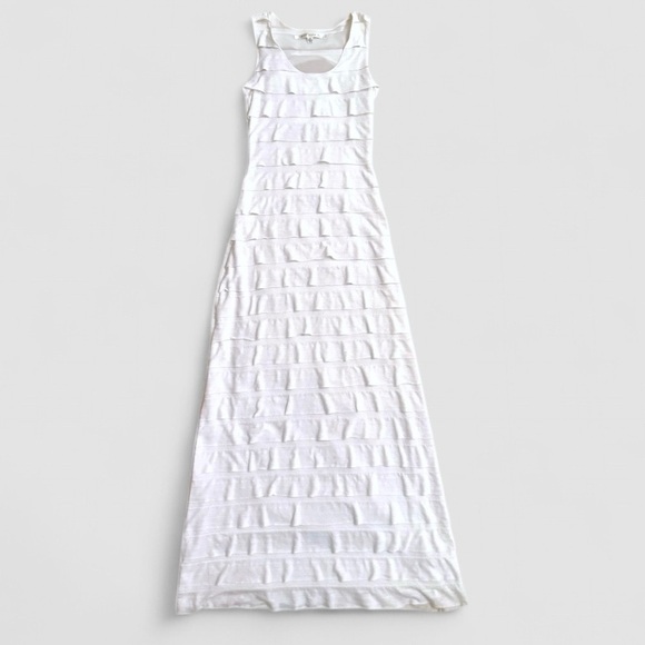 Max Studio White Sleeveless Tiered Ruffle Maxi Dress | XS - Picture 1 of 5